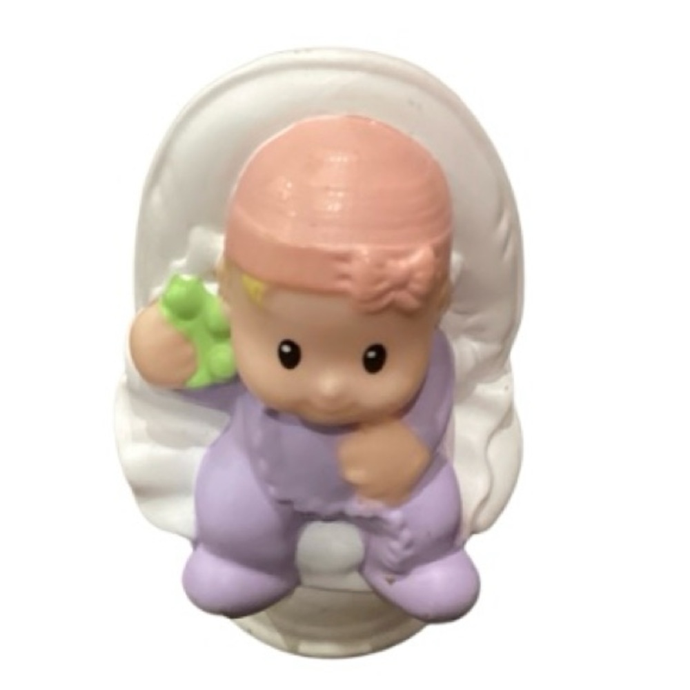 Fisher-Price Little People Baby Girl White Car Seat